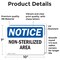 Signmission Non-Sterilized Area, 10 in W x Rectangle, Vinyl Decal OS-2PACK-NS-D-710-L-15116 - alternate 6